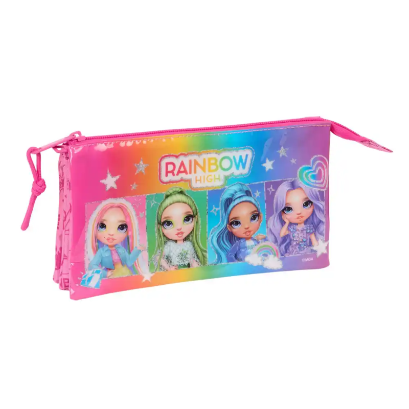 Bolso escolar portatodo safta triple rainbow high shine 120x220x30 mm