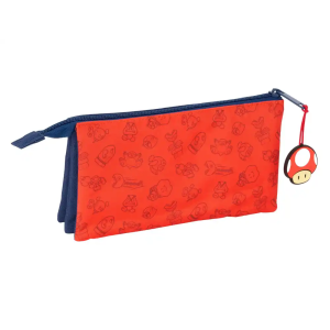Bolso escolar portatodo safta triple super mario trick 120x220x30 mm