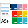 Libreta liderpapel smart a5 plus 32 hojas 75gr pauta 4 3.5mm con margen colores surtidos