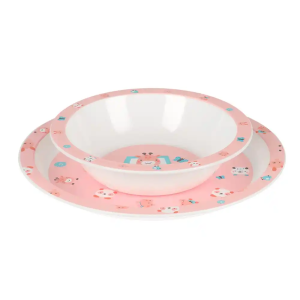 Set de platos cubiertos y vaso safta preescolar 260x260x90 mm