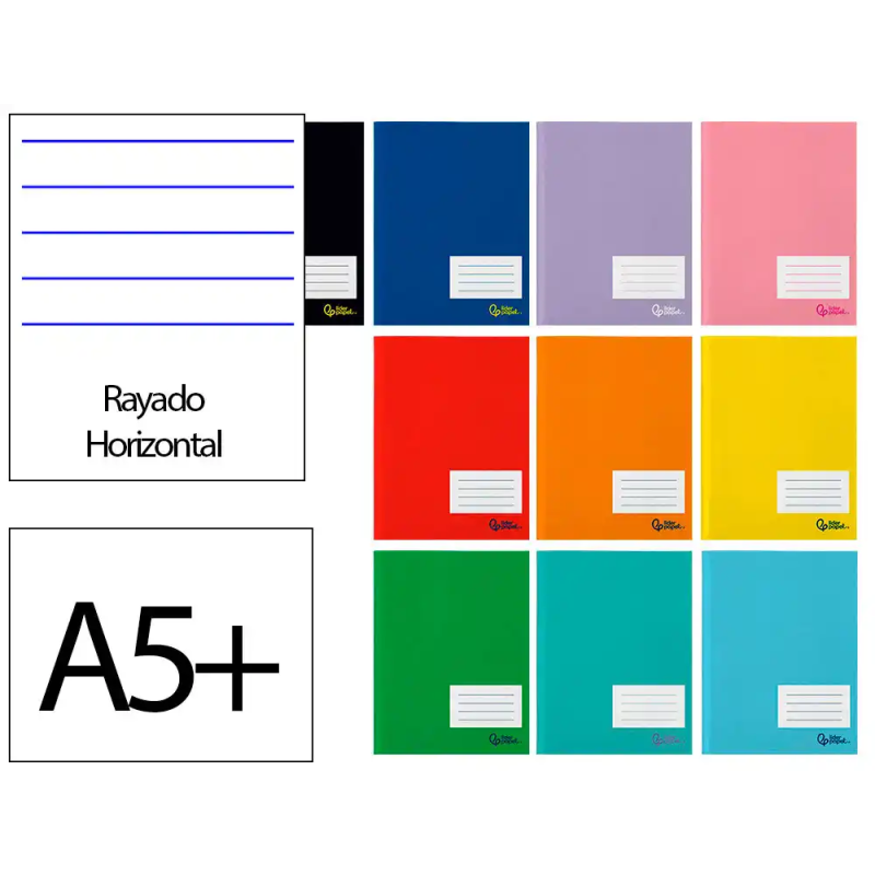 Libreta liderpapel smart a5 plus 48 hojas 75gr horizontal doble margen colores surtidos