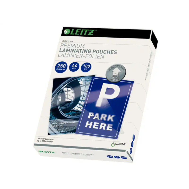 Bolsa de plastificar leitz din a4 250 mc caja de 100 unidades
