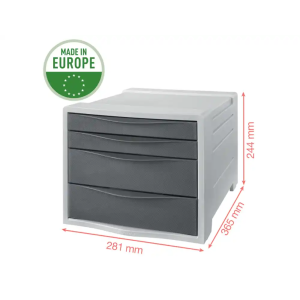 Fichero cajones de sobremesa esselte colour breeze plastico 2 cajones grandes y 2 pequeños colores surtidos
