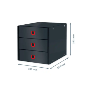 Fichero cajones de sobremesa leitz click&store 3 cajones color gris 290x283x360 mm