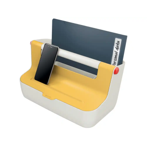 Caja de almacenamiento leitz cosy carry box color amarillo 367x214x196 mm
