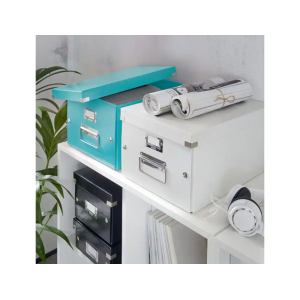 Caja de almacenamiento leitz click&store cd box color turquesa 143x147x352 mm