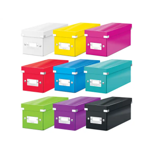 Caja de almacenamiento leitz click&store cd box color turquesa 143x147x352 mm