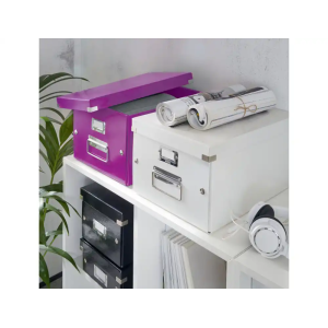Caja de almacenamiento leitz click&store cd box color violeta 143x147x352 mm