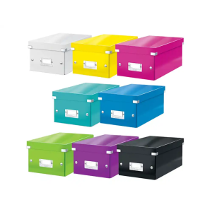 Caja de almacenamiento leitz click&store dvd box color blanco 206x147x352 mm
