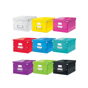 Caja de almacenamiento leitz click&store mediana color azul 281x200x369 mm