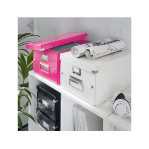 Caja de almacenamiento leitz click&store mediana color fucsia 281x200x369 mm