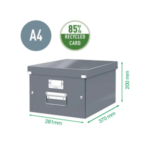 Caja de almacenamiento leitz click&store mediana color violeta 281x200x369 mm