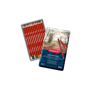 Lapices de colores derwent drawing caja metalica 12 colores surtidos