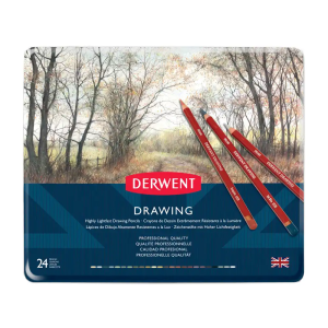 Lapices de colores derwent drawing caja metalica 24 unidades colores surtidos