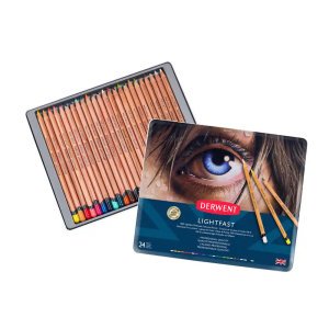 Lapices de colores derwent lightfast resistente a la luz caja metalica 24 colores surtidos