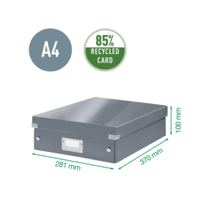 Caja de almacenamiento leitz click&store mediana color blanco 280x100x370 mm