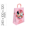 Bolsa para regalo basika papel celulosa 90 gr minnie con asa retorcida tamaño s 240x100x320mm