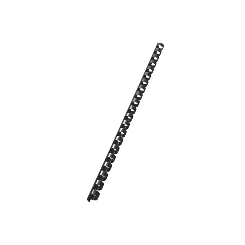 Canutillo leitz combid plastico 10 mm 65 hojas color negro caja de 100 unidades