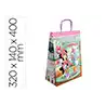 Bolsa para regalo basika papel celulosa 90 gr minnie con asa retorcida tamaño l 320x140x400 mm