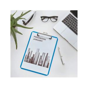 Carpeta leitz wow plastico rigido din a4 con pinza superior color azul
