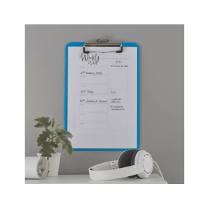 Carpeta leitz wow plastico rigido din a4 con pinza superior color azul
