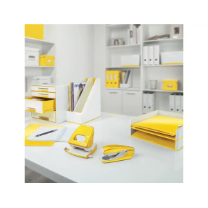Carpeta leitz wow plastico rigido din a4 con pinza superior color amarillo