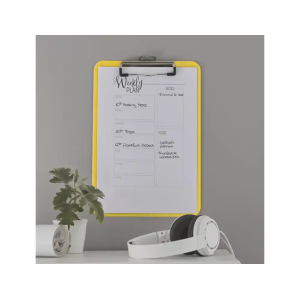 Carpeta leitz wow plastico rigido din a4 con pinza superior color amarillo