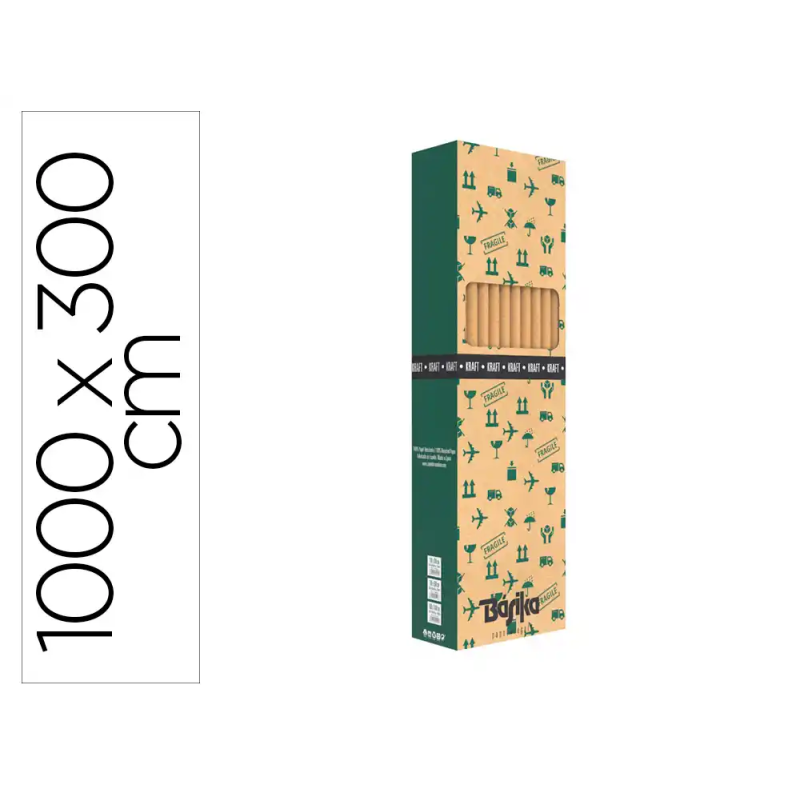 Papel de regalo basika kraft liso rollo ancho 100 cm longitud 3 mt gramaje 50 gr