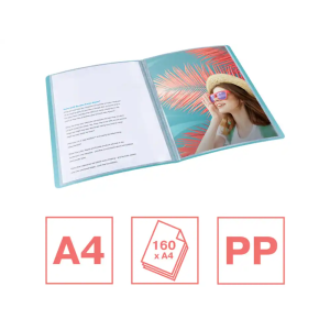 Carpeta esselte escaparate colour breeze 80 fundas polipropileno tapa flexible din a4 color azul