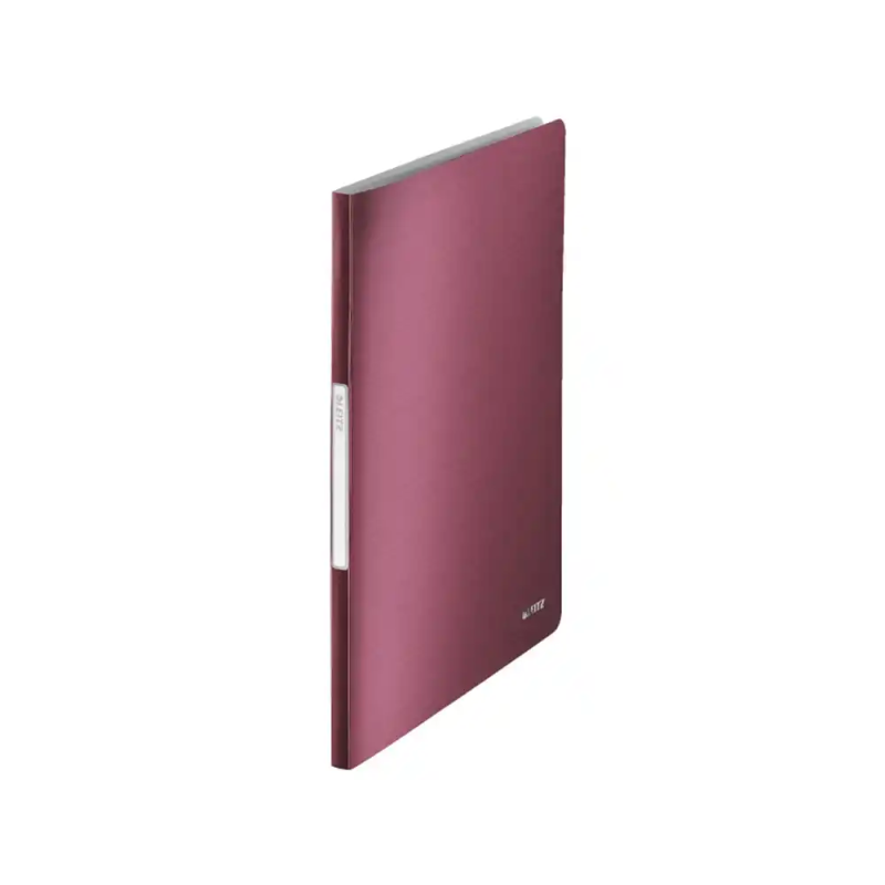 Carpeta leitz escaparate style 40 fundas polipropileno tapa rigida din a4 color rojo granate