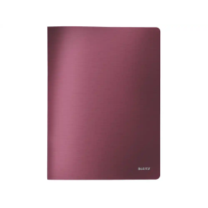 Carpeta leitz escaparate style 40 fundas polipropileno tapa rigida din a4 color rojo granate