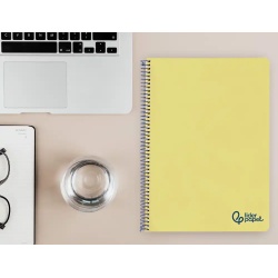 Cuaderno espiral liderpapel a4 wonder tapa plastico 80h 90gr rayado horizontal con margen color amarillo
