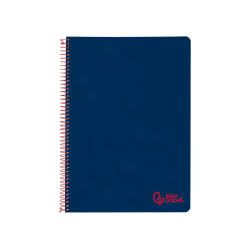 Cuaderno espiral liderpapel a4 wonder tapa plastico 80h 90gr rayado horizontal con margen color azul marino