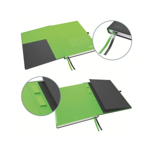 Cuaderno encolado leitz complete tapa dura tamaño ipad 80 hojas cuadro 5 mm color negro