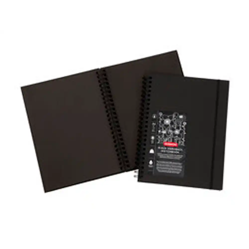 Cuaderno espiral para dibujo derwent din a4 papel negro 40 hojas 200 gr/m2