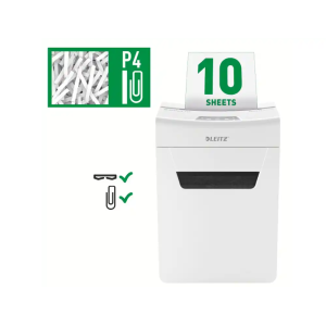 Destructora de documentos leitz iq protect premium 10x p4 capacidad de corte 10 hojas destruye grapas y clips