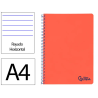 Cuaderno espiral liderpapel a4 wonder tapa plastico 80h 90gr rayado horizontal con margen color rojo