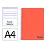 Cuaderno espiral liderpapel a4 wonder tapa plastico 80h 90gr rayado horizontal con margen color rojo