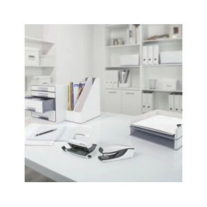 Portarrollo sobremesa leitz wow dual plastico para cintas 33 mt color blanco/gris