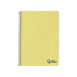 Cuaderno espiral liderpapel a4 wonder tapa plastico 80h 90gr pauta estrecha 2,5mm con margen color amarillo
