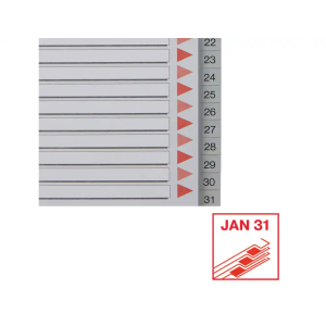 Separador numerico esselte plastico 1-31 juego de 31 separadores din a4 multitaladro color gris