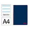 Cuaderno espiral liderpapel a4 wonder tapa plastico 80h 90gr pauta estrecha 2,5mm con margen color azul marino