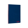 Cuaderno espiral liderpapel a4 wonder tapa plastico 80h 90gr pauta estrecha 2,5mm con margen color azul marino