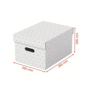 Caja de almacenaje esselte mediana color blanco 365x265x205 mm) pack de 3 unidades