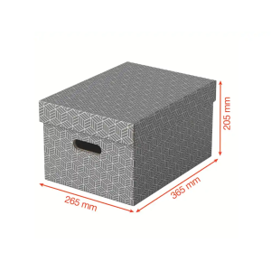 Caja de almacenaje esselte mediana color gris 365x265x205 mm) pack de 3 unidades