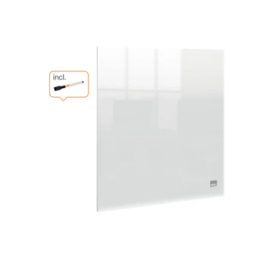 Pizarra blanca nobo acrilica sobremesa o mural transparente con rotulador 300x300 mm