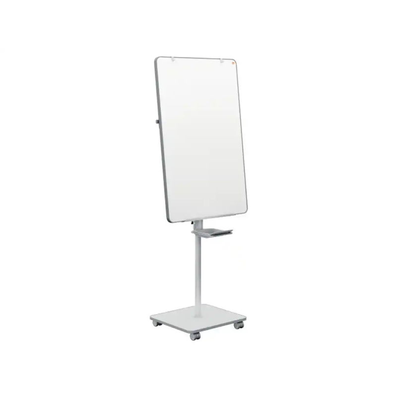 Pizarra de conferencia nobo move&meet blanca magnetica doble cara con ruedas 680x1040 mm