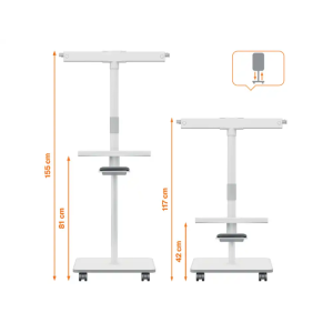 Pizarra de conferencia nobo move&meet blanca magnetica doble cara con ruedas 680x1040 mm