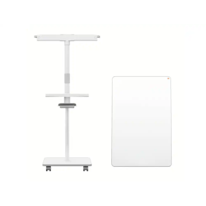 Pizarra de conferencia nobo move&meet blanca magnetica doble cara con ruedas 680x1040 mm