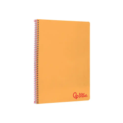 Cuaderno espiral liderpapel a4 wonder tapa plastico 80h 90gr pauta estrecha 2,5mm con margen color naranja